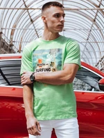 Men's T-shirt with print, green Dstreet