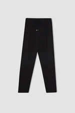 DEFACTO Jogger Pants Linen Look Pocket High Waist Straight Leg