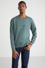 GRIMELANGE Olivier Men's Regular Fit Green Sweatshirt with Embroidery on the Front