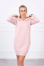 Dark powder pink dress with a hood