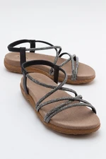 LuviShoes EVER Women's Sandals with Black Stones