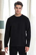 40222 Dewberry Double Crew Neck Mens Sweatshirt-BLACK