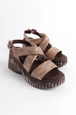 Capone Outfitters Women's Wedge Comfort Leather Sandals