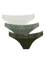 DEFACTO Fall In Love Lace Detail 3-Pack Slip Panties