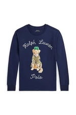 Dětské bavlněné tričko s dlouhým rukávem Polo Ralph Lauren tmavomodrá barva, 323953576001