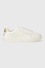 Kožené sneakers boty Tommy Hilfiger ESSENTIAL CUPSOLE SNEAKER GOLD bílá barva, FW0FW07869