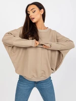 Dark beige basic sweatshirt without hood RUE PARIS