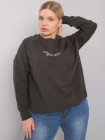 Dark khaki sweatshirt in large size with the slogan Marlow