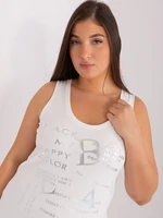 Ecru plus size top with round neck