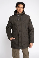 DEFACTO Slim Fit Hooded Plush Lining Coat Parka