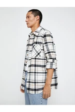 Koton Plaid Lumberjack Shirt Classic Cuff Collar Long Sleeve With Pocket