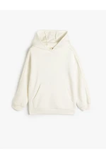 Koton Basic Hooded Sweatshirt Long Sleeve Kangaroo Pocket Ribbon