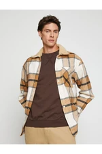 Koton Plaid Lumberjack košilový límec detailní se západkami