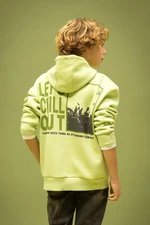 DEFACTO Boy Oversize Fit Printed Hooded Thick Sweatshirt