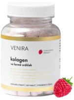 VENIRA Kolagen ve formě srdíček malina 120 tablet