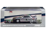 Nissan Skyline GT-R (R32) RHD (Right Hand Drive) 23 Silver Metallic with Black Graphics "Gr. A Test Car" (1989) 1/64 Diecast Model Car by Inno Models