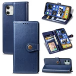 Enkay for iPhone 12 Mini Case Retro Litchi Pattern Flip with Mutiple Card Slots Wallet Stand PU Leather Full Cover Prote