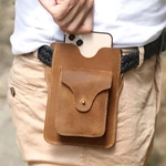 JOYIR Retro First-Layer Genuine leather Mobile Phone Storage Bag Wallet Belt Waist Packs