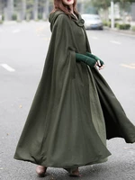 Women Casual Hooded Loose Cape Jacket Coats Cloak