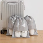 5PCS/lot Shoe Storage Bag Non-woven Waterproof Travel Portable Bag Dust-proof Drawstring Bags Transparent Closet Organiz