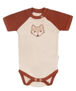 Mamatti Kojenecké body kr. rukáv, Baby Fox - béžová/hnědá, vel. 86 (12-18m)