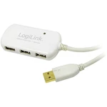 LogiLink #####USB-Kabel USB 2.0 #####USB-A Stecker, #####USB-A Buchse 12.00 m biela pozlátené kontakty, UL certifikácia