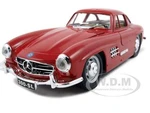 1954 Mercedes 300 SL Gullwing Red 1/24 Diecast Model Car by Bburago