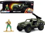 V.A.M.P. Olive Green and Duke Diecast Figurine "G.I. Joe" "Hollywood Rides" Series 1/32 Diecast Model Car by Jada