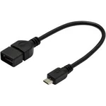 Adaptér USB 2.0 Digitus [1x micro USB 2.0 zástrčka B - 1x USB 2.0 zásuvka A] černá