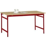 Manuflex BB3085.3003 Servírovací stolek základní stacionárně s multiplex stolní deska v rubínově červená RAL 3003, Šxhxv: 2000 x 800 x 780 mm