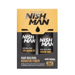 Nish Man Súprava na posilnenie vlasov s keratínom Nish Man Hair Beauty Kit - Dark Brown