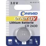 Conrad energy CR2430 gombíková batéria  CR 2430 lítiová 270 mAh 3 V 1 ks