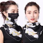 Outdoor Cycling Windproof Women Multifunction Silk Scarves Face Mask Dust-proof Breathable Sunshade Neck Protector Scarf