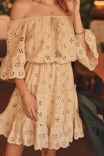 Openwork Spanish beige dress