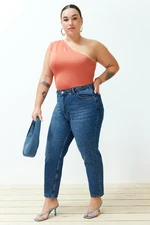 Trendyol Curve Blue High Waist Mom Fit Jeans