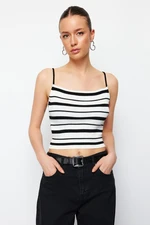 Trendyol Black Strap Crop Knitwear Blouse