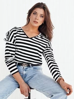 HILAN Women's Striped Blouse Black Dstreet