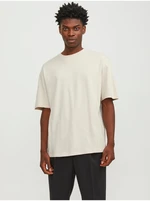 Beige Men's T-Shirt Jack & Jones Bradley - Men's