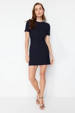 Trendyol Navy Blue A-line Crew Neck Mini Woven Dress