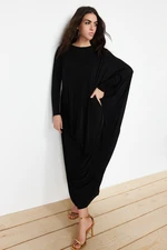 Trendyol Black Oversize Stylish Knitted Kaftan Dress