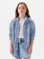 Blue and White Girly Floral Windproof Jacket GAP