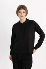 DEFACTO Regular Fit Magnificent Collar Crepe Long Sleeve Blouse