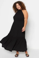 Trendyol Curve Black Halter Neck Woven Dress