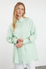 Trendyol Mint 100% Cotton Woven Shirt