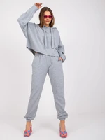 Basic gray melange sweatshirt with trousers