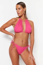 Trendyol Fuchsia Wiązany dół od bikini z regularnymi nogawkami