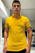 T8586 DEWBERRY MEN'S POLO NECK T-SHIRT-PLAIN YELLOW