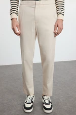 Trendyol Stone Waist Elastic Slim Fit Gabardine Hidden Closure Woven Trousers