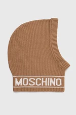 Vlnená kukla Moschino béžová farba, M3136 65414