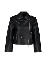 Trendyol Black Regular Fit Faux Leather Biker Jacket Coat